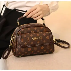 New elegant fashion handbag commuting leather cross-body shoulder small round bag