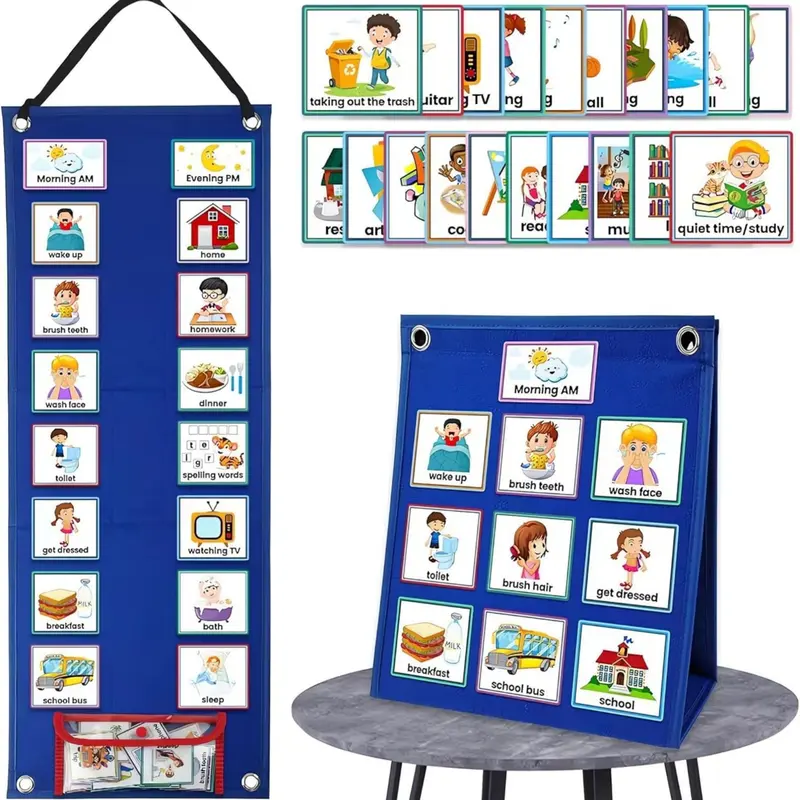 Visual Schedule Board, Autism Learning Materials, Special Education Communication Tool, Kids Chore Chart, Visual Behavior Aid, Classroom Supplies Charts