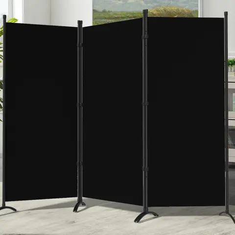 Gaptainer 3-Panel Foldable Room Divider - 6 FT Freestanding Iron Privacy Partition with Tear-Resist Fabric, Easy to Install & Store, Excellent Quality for Home Work & Restaurant Decor, Indoor Furniture Essential familyfun