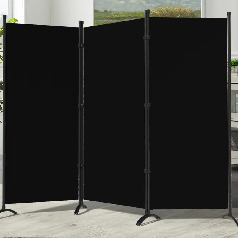 Gaptainer 3-Panel Foldable Room Divider - 6 FT Freestanding Iron Privacy Partition with Tear-Resist Fabric, Easy to Install & Store, Excellent Quality for Home Work & Restaurant Decor, Indoor Furniture Essential familyfun