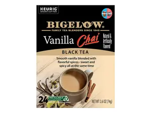 Bigelow Vanilla Chai Tea - Keurig K-Cup Pods - Black Tea - Nutmeg and Cardamom Flavors - Single Serve Tea Drinks