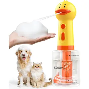 Electric Dog Shampoo Dispenser with Auto Mixing, 500ml Dog Shampoo Foamer & Soap Sprayer, Rechargeable Pet Shampoo Dispenser for Dogs & Cats, Waterproof Dog Bath Foam Machine