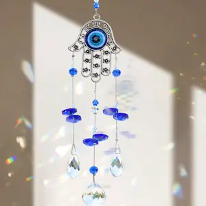 Evil Eye Design Hanging Decor, Glass Crystal Hanging Ornament, Home Decor for Living Room Bedroom Garden, Room Decor, Birthday Gift, Hangable