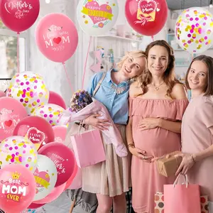 30 Mother’s Day Balloon Decorations: 12-inch Peach Latex Helium Balloons Printed with “Best Mom” and “Happy Mother’s Day,” Ideal for Themed Parties, Thanksgiving, and Celebrations—Perfect for Christmas and Thanksgiving