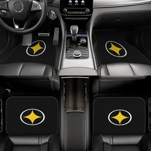 4-piece Steelers-themed car floor mats, durable, custom-fit, perfect gift, interior car mats, fun design, wear-resistant mats, car floor mats, Halloween and Christmas gifts, Car Mats Cars