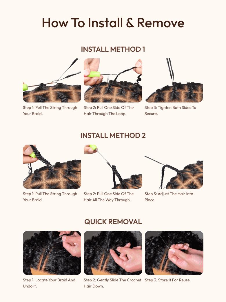 UNice Feather Crochet Hair Black Burmese Curly with Finger Coil Ends Human Hair Extension Invisible Knots Micro Ring Loop Hook & Slay #SpotlightDay#Summervibes