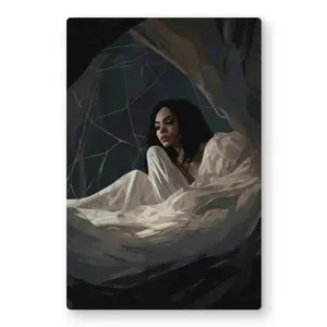 MWW C1MP12183UIAIX 12 x 18 in. Spider Princess - Black Metal Print Wall Art for Home Decor