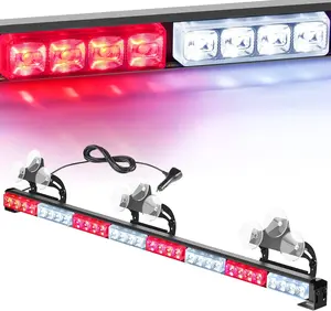 Nilight Traffic Advisor Strobe Light Bar 35Inch 32LED 21 Flash Patterns Directional Safety Lights with Cigar Lighter on Trucks Cars Construction Vehicles