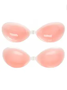 Women's Strapless Seamless Push-Up Bra Nipple Covers, Silicone Adhesive Sticky Backs for Small Busts, Summer Thin Invisible Underwear Fit