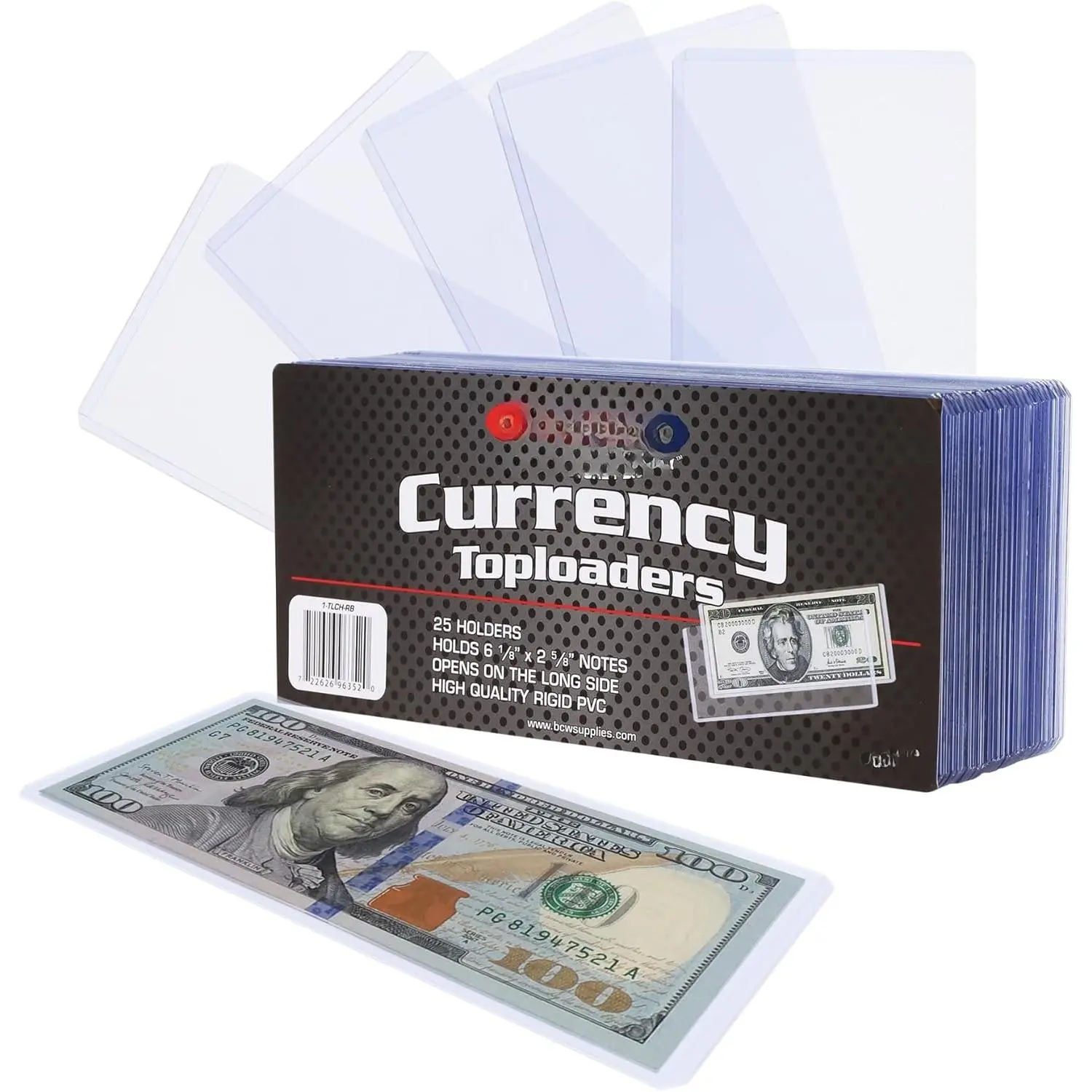 Topload Holder - Pack of 25 | Clear Rigid PVC Protective Sleeve for Standard  Dollar Bills | Archival Safe, Scratch-Resistant Display Toploader for Paper  Collectors