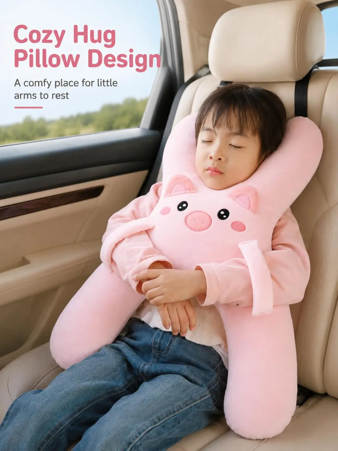 Unisex Kids Soft Plush Animal-Shaped Neck Support Pillow - Children's Car Travel Nap Companion for Road Trips, Festive Gift for Children's Day, Halloween, Christmas (Home & Party Supplies)