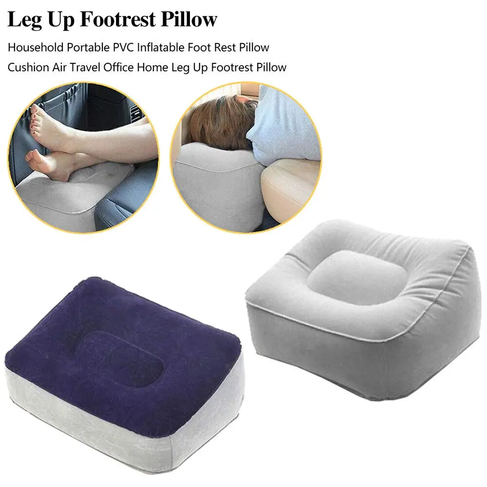 Inflatable Portable Travel Foot Rest Pillow, Comfortable Office & Camping Footrest Cushion, Ideal for Long Journeys & Work Use