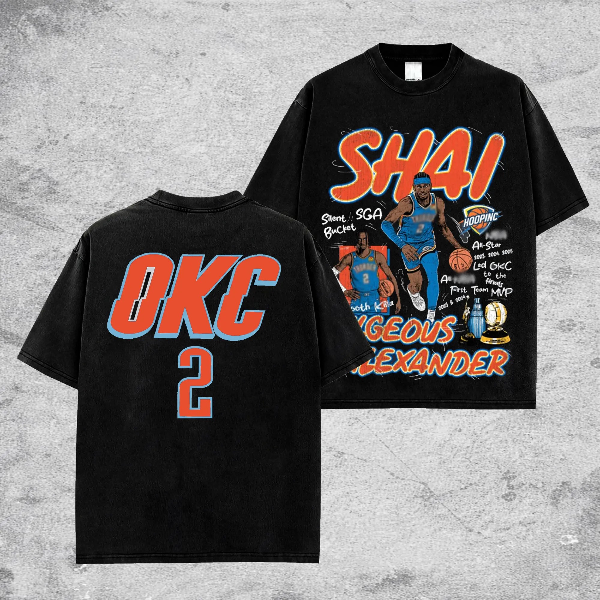[HoopZoneStyle] Shai Gilgeous-Alexander SGA Thunder Game Day Retro Unisex 100% Heavyweight Cotton T-Shirt – Thunder Fans Shirt, Oklahoma Basketball Shirt, Game Day Outfits, Gift For Basketball Fans