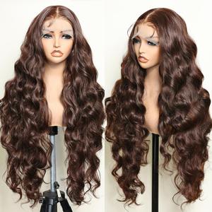 SOKU Body Wave 13x6 Lace Front Wig Synthetic 32 Inch Pre Plucked Hairline with Baby Hair Tansparent Swiss Lace Heat Resistant Hair Glueless Lace Front Wigs tiktokshopspringglowup summerwins
