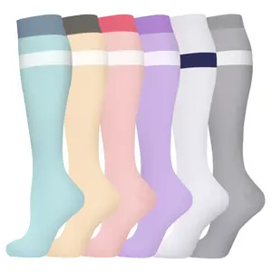 Socks Laboratory 6 Pack Black Knee-High Compression Socks  Soft Breathable & Reinforced Heel 15-20mmHg for Circulation & Recovery
