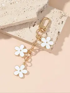 Flower Design Keychain, Cute Keychain for Women & Men, Fashion Accessories for Phone Case, Headphone Case, Handbag, Keyring, School Supplies, Teacher Gifts