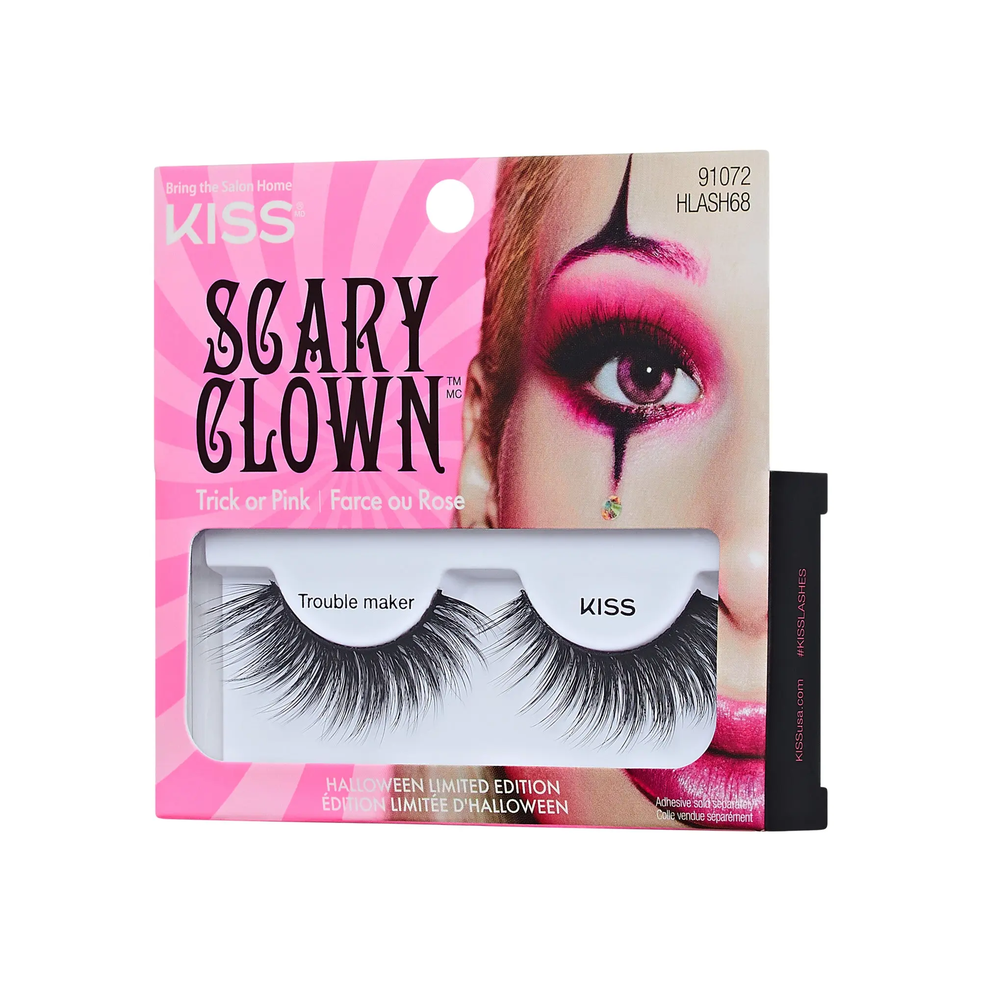 Kiss Halloween False Eyelashes - Trouble maker | 1 Pair, Strip Lashes, 14mm Kiss Halloween False Eyelashes - Trouble maker | 1 Pair, Strip Lashes, 14mm