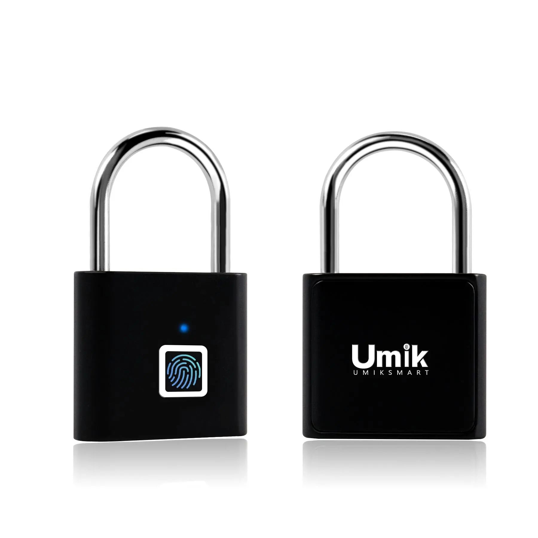 Smart Fingerprint Combination Padlock with Silicone Cover, Keyless USB-C Rechargeable, 20-Fingerprint Storage, 0.3s Fast Unlock, Stainless Steel Shackle for Backpacks, Lockers