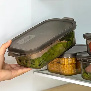 6Pcs food-grade sealed fresh-keeping box with sealed lid (3 boxes + 3 lids), refrigerator storage box, suitable for kitchen, office and picnic, can store meat, vegetables, fruits, soup and lunch boxes