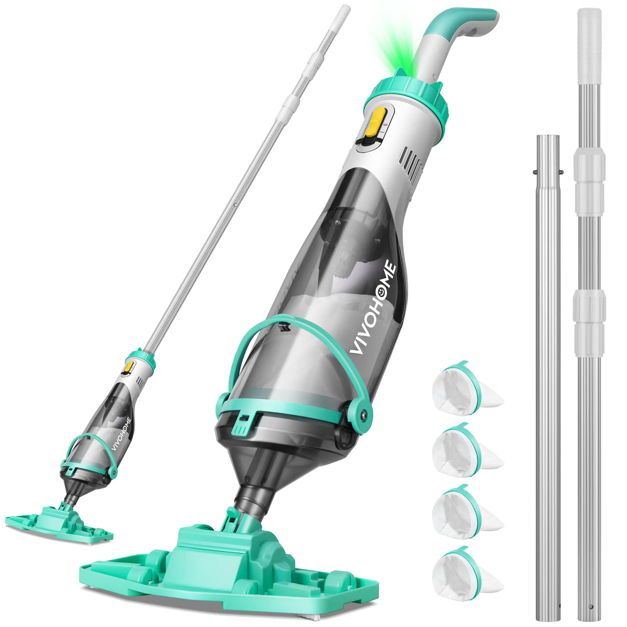 VIVOHOME Cordless Pool Vacuum with Telescopic & Extension Poles, Handheld Pool Vaccum for Pools/Spas/Hot Tubs VIVOHOME Cordless Pool Vacuum with Telescopic & Extension Poles, Handheld Pool Vaccum for Pools/Spas/Hot Tubs