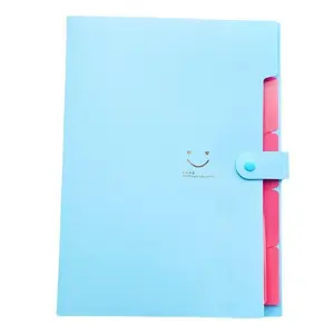 1pc Blue A4 File Folder Multi Layer Storage Bag Student Test Paper Desktop Organizing Tool School Stationery Office Folder