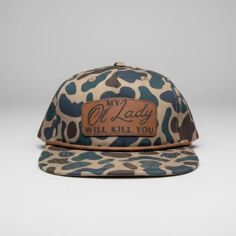 My wife / ol' lady / girlfriend will K ill you funny hat snapback rope hat flat bill curved bill hat