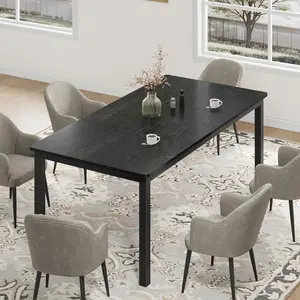 Garvee 71 Inch Industrial Dining Table, Large Rectangle Kitchen Table with Metal Legs, Round Corners, Wooden Conference Desk for Dining Room, Living Room, Only Table