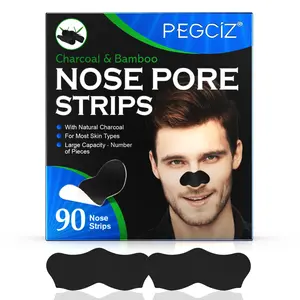Natural Charcoal Nose Strips, 90pcs/box Deep Cleansing Nose Pore Strips, Oil-controlling Bamboo Charcoal Nose Strips, Suitable for Most Skin Types