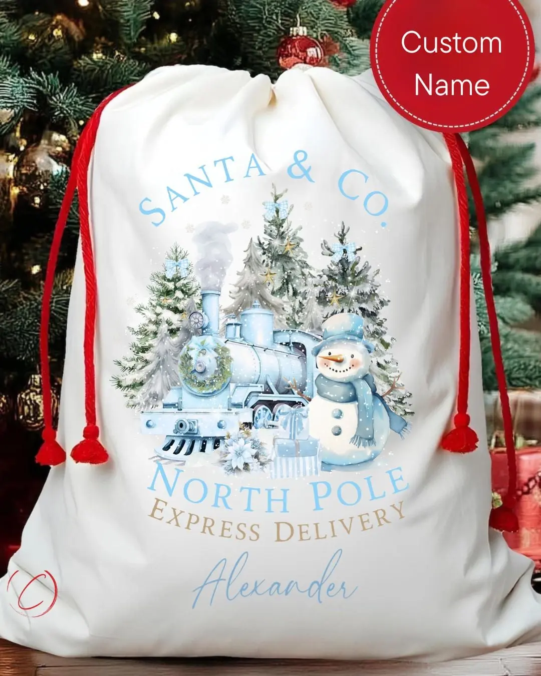 Custom Santa Sack- Santa & Co (BLUE)