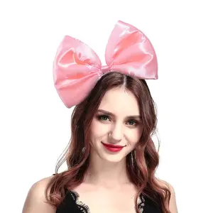 Satin Hair Bow Hairband, Huge Bow Hair Hoop, Festival Party Costume Headpiece for Women Girls