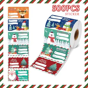 500 PCS Christmas Gift Tags Self-Adhesive Stickers for Presents 2.95x1.6 inch Festive Labels for Women's Gift Cards Decorations Easy to Use & Versatile 6 Unique Designs