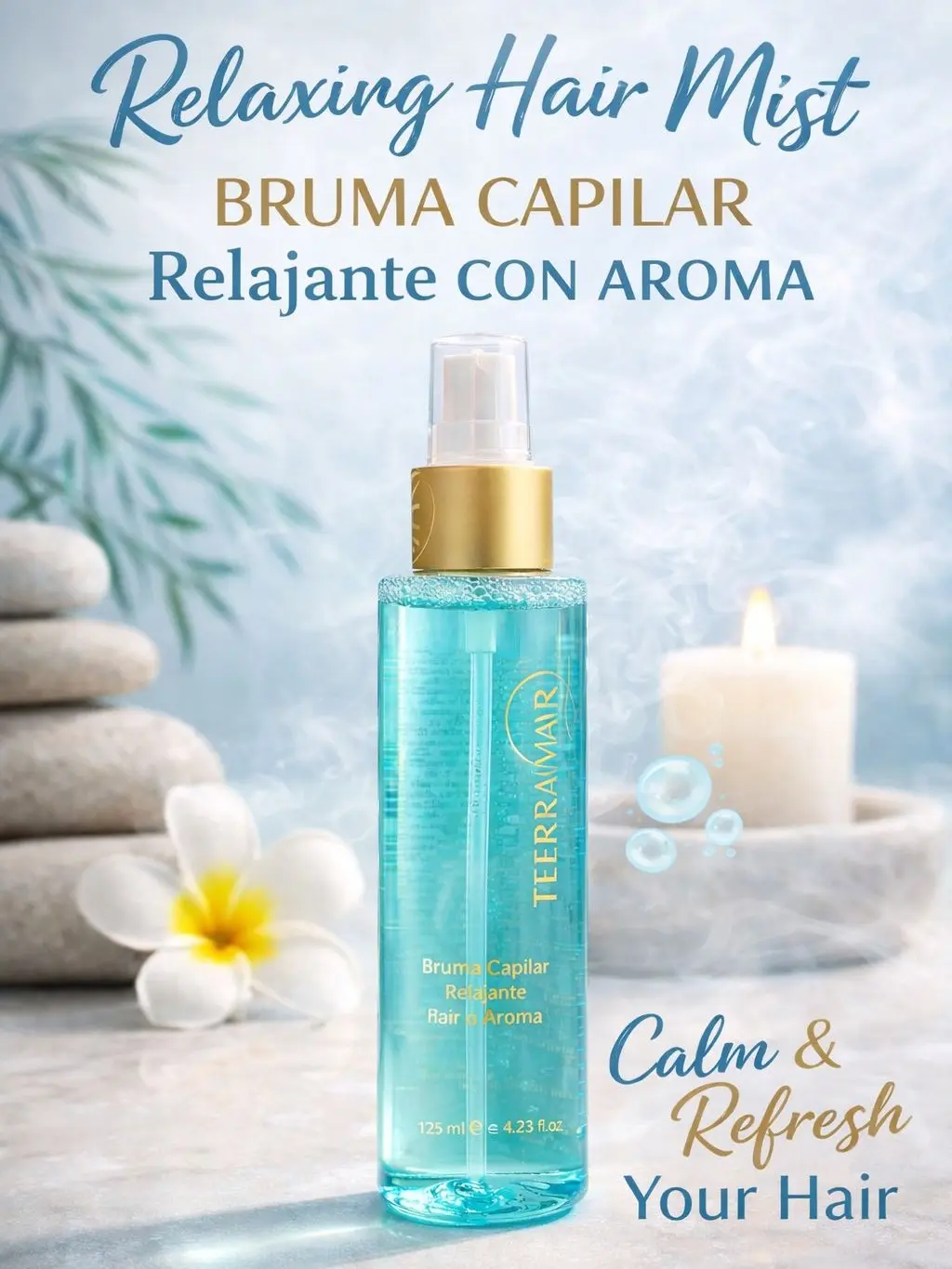 Terramar Calming Haircare Mist Spray - Aromatic Scented Hair Treatment, Easy-to-Apply Formula for Relaxed Hair