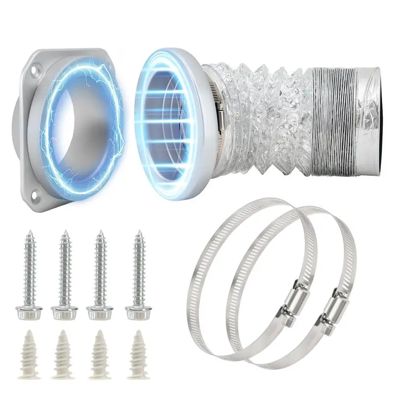 Magnetic Dryer Vent Connector Kit, DV180 Airtight Dryer Vent Hose for Quick Connection and Disconnection, Strong Magnet Self-Alignment, Airtight Seal for Secure & Efficient Dryer Airflow Universal 2.6ft 4\" Duct