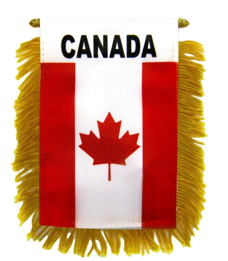 4x6 in Canada Mini Hanging Banner Hanger - Double-Sided Glass Decor with Plastic Components, Festive Party & Home Room Backdrop Supply