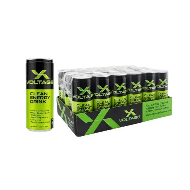 X-VOLTAGE CLEAN ENERGY DRINK 24 UNITS CASE Sport Beverage