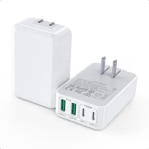 2Pack Flat USB C Wall Charger,40W 4Ports Foldable & Slim Fast  Block,Type C Cube Box Multiport Power Adapter Plug Brick Compatible with  17/16/15/14,,Pixel, AirPods4,Watch10