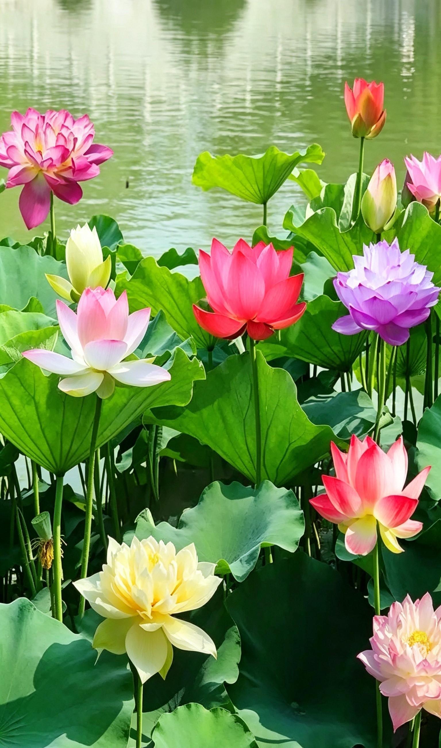 60 Mixed-Color Bonsai Bowl Lotus Seeds - Exotic Water Lily Seeds for Ornamental Ponds and Indoor Planting