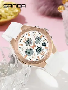 Sanda Women's Fashion Sports Alarm Clock Multi-Function Electronic Watch, 5atm Waterproof Timepiece for Active Lifestyle, Sporty Waterproof Watch, Waterproof Multifunctional Watch, Fashionable Watches