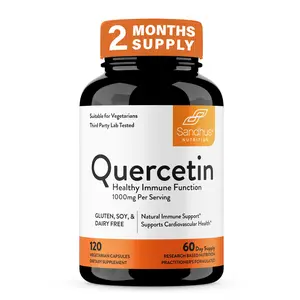 【Sandhus】Quercetin 1000mg Per Serving Vegetarian Capsules  120 Count Supplement Dietary
