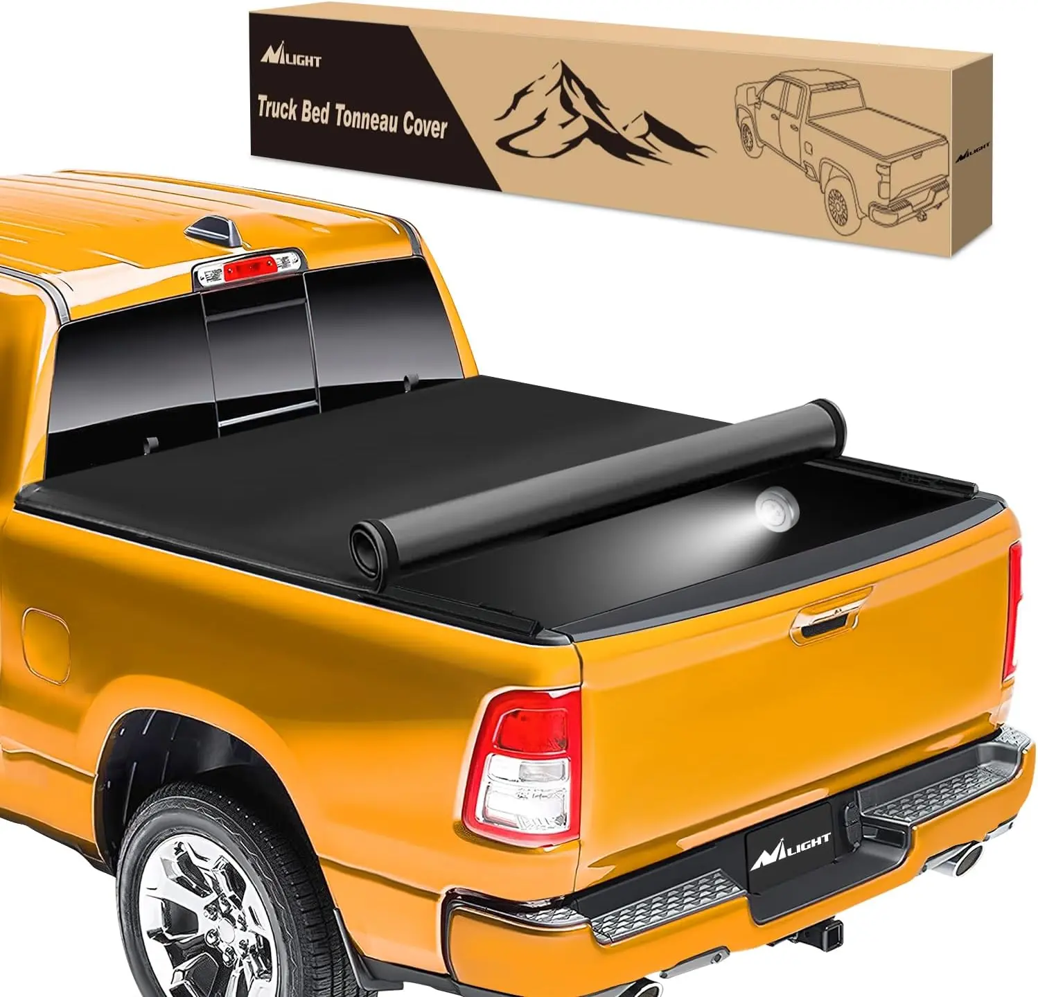 Nilight Soft Roll-Up Truck Tonneau Cover, Waterproof Durable Pickup Truck Bed Top Cover, Compatible with Ford F150 2004-2014 6.5ft Bed, Waterproof Durable Cover