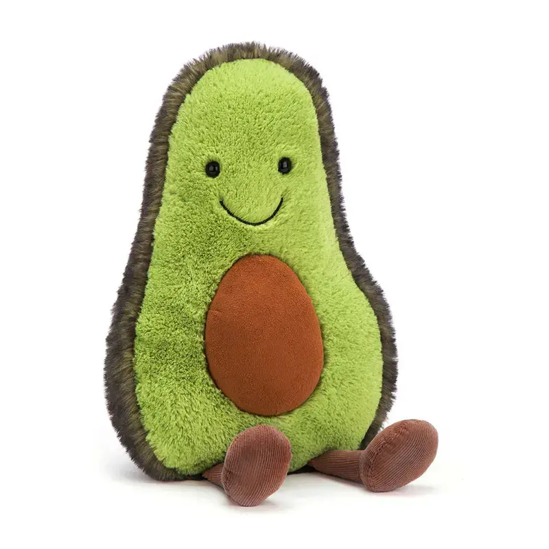 Jellycat Amuseable Avocado plush toy (size measured from top of head to bottom when seated 20 cm); available in handheld, crossbody, and keychain versions