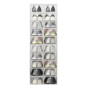 20 Pcs Clear Stackable Shoe Storage Boxes Rectangular Shoe Organizers Cases for Organize Shoe, Clothes, Toys