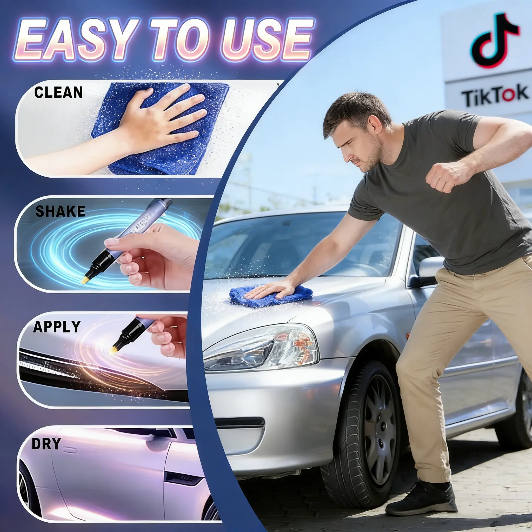 Magic Car Scratch Removal Pen | Easy DIY Auto Paint Touch-Up Pen | Quick Scratch Repair & Gloss Restoration | Portable Car Care Essential for All Vehicles | Instantly Restore Car Finish in Minutes | 2026 Must-Have Auto Beauty Tool | Spring Sale 2026