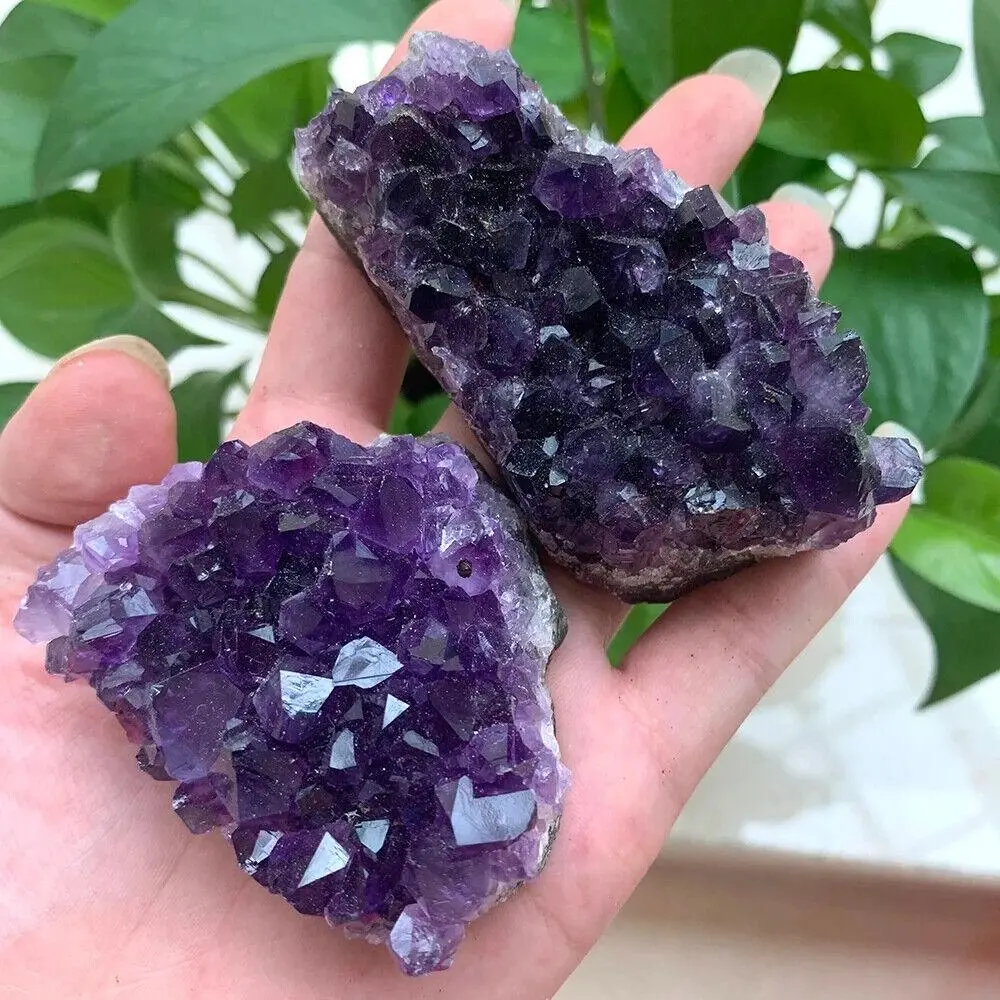 Natural Raw Uruguayan Amethyst Geode Cluster 80-100g Healing Crystal Stone Specimen Reiki Meditation Home Room Decor Gemstone