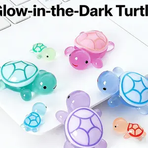Glow in the Dark Turtle Resin Figurine, 10 Colors Cute Luminous Ornament, Glowing Ornament, Night Light Decor for Desk Bedroom, Aesthetic Room Decor, Small Gift for Friends Turtle Lovers