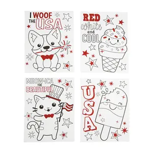 Color Your Own Patriotic Glitter Posters - 24 Pc.