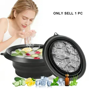 Face Ice Bath Bowl With  Ice Tray, Silicone Ice Bowl Facial Folding Washbasin for Cold Plunge Therapy, Skin Tightening & Acne Relief, Reusable Ice Cubes Portable Spa Tool for Home & Travel