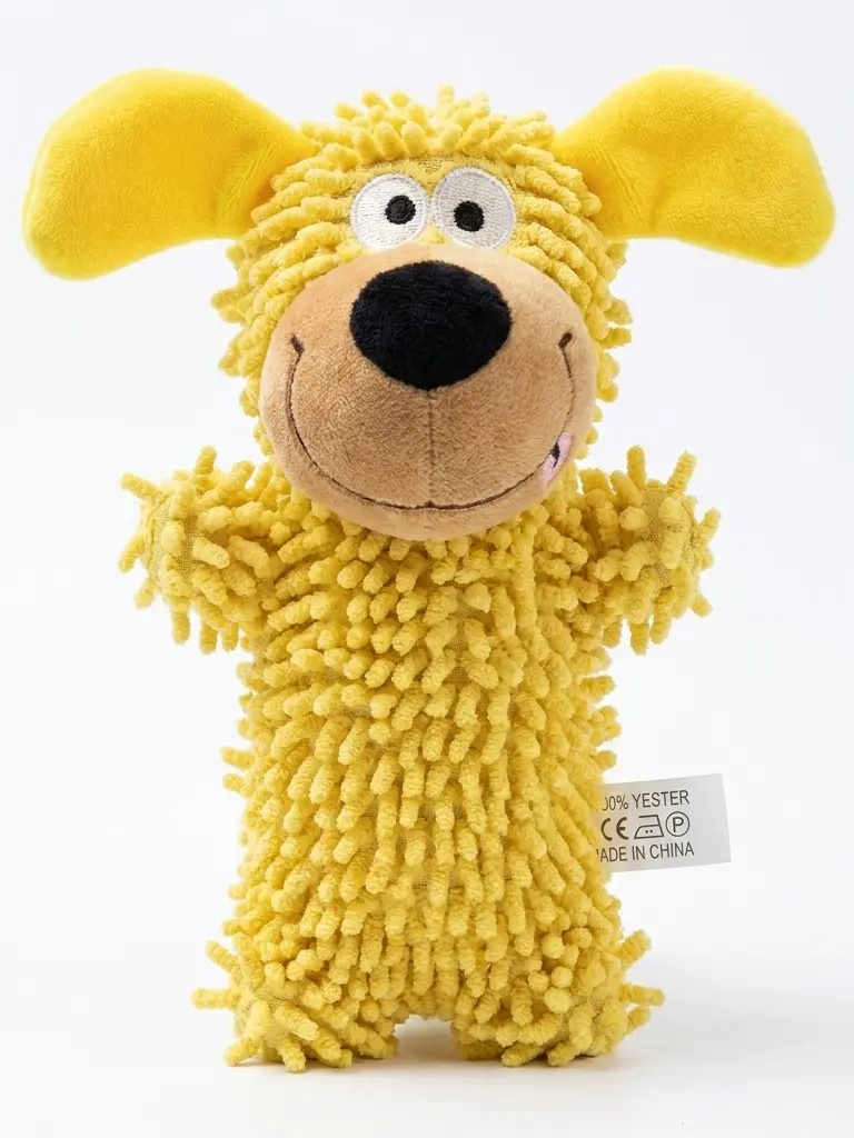 Interactive Squeaky Plush Dog Toy, Cute Puppy Shape Chew Toy for Small and Medium Dogs, Soft Pet Toy for Play, Fetch and Teething