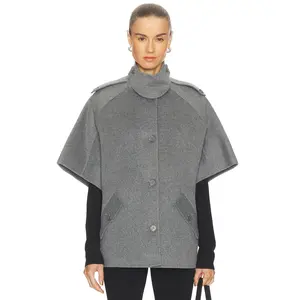 SIMKHAI Jones Cape Jacket in Heather Grey