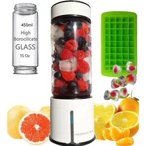 Portable Smoothie Blender  Glass Cordless Mini Shakes Cup blend for smoothies USB rechargeable juicer 2  Handheld Personal travel Jet mixer